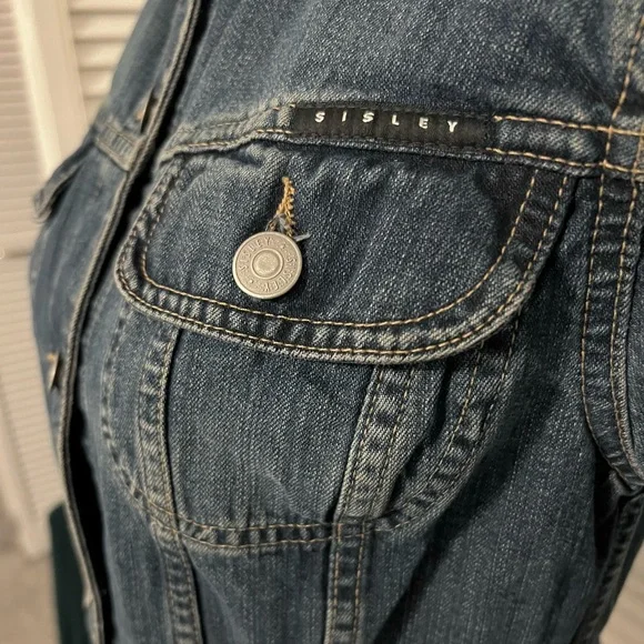 Vintage Look Denim Jacket, by Sisley (S) - Picture 7 of 15